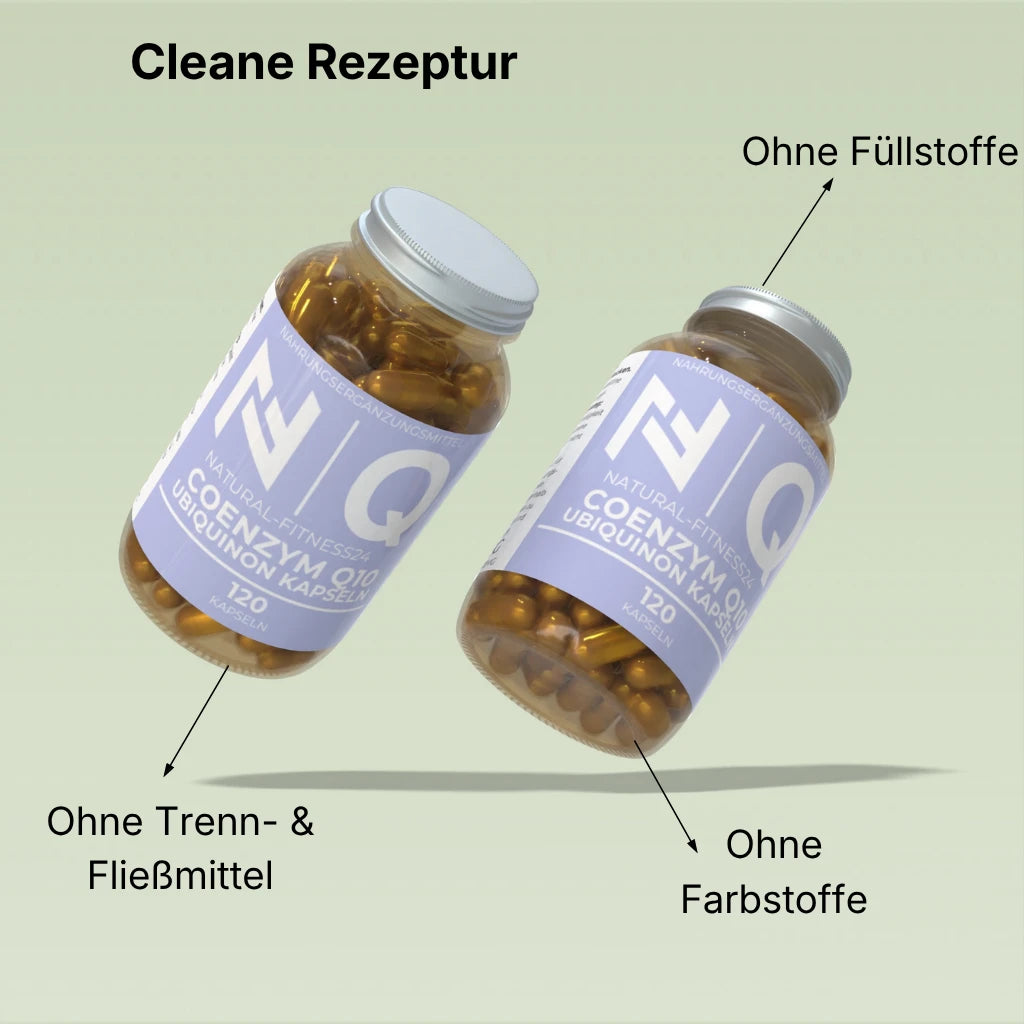 Coenzym Q10 Ubiquinon Kapseln von Natural-Fitness24 Kurze Zutatenliste
