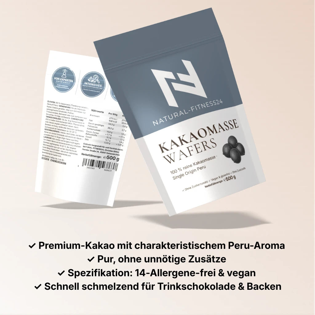 Natural-Fitness24-Kakaomasse-peru-ohne-Zusatzstoffe-500g-Roh