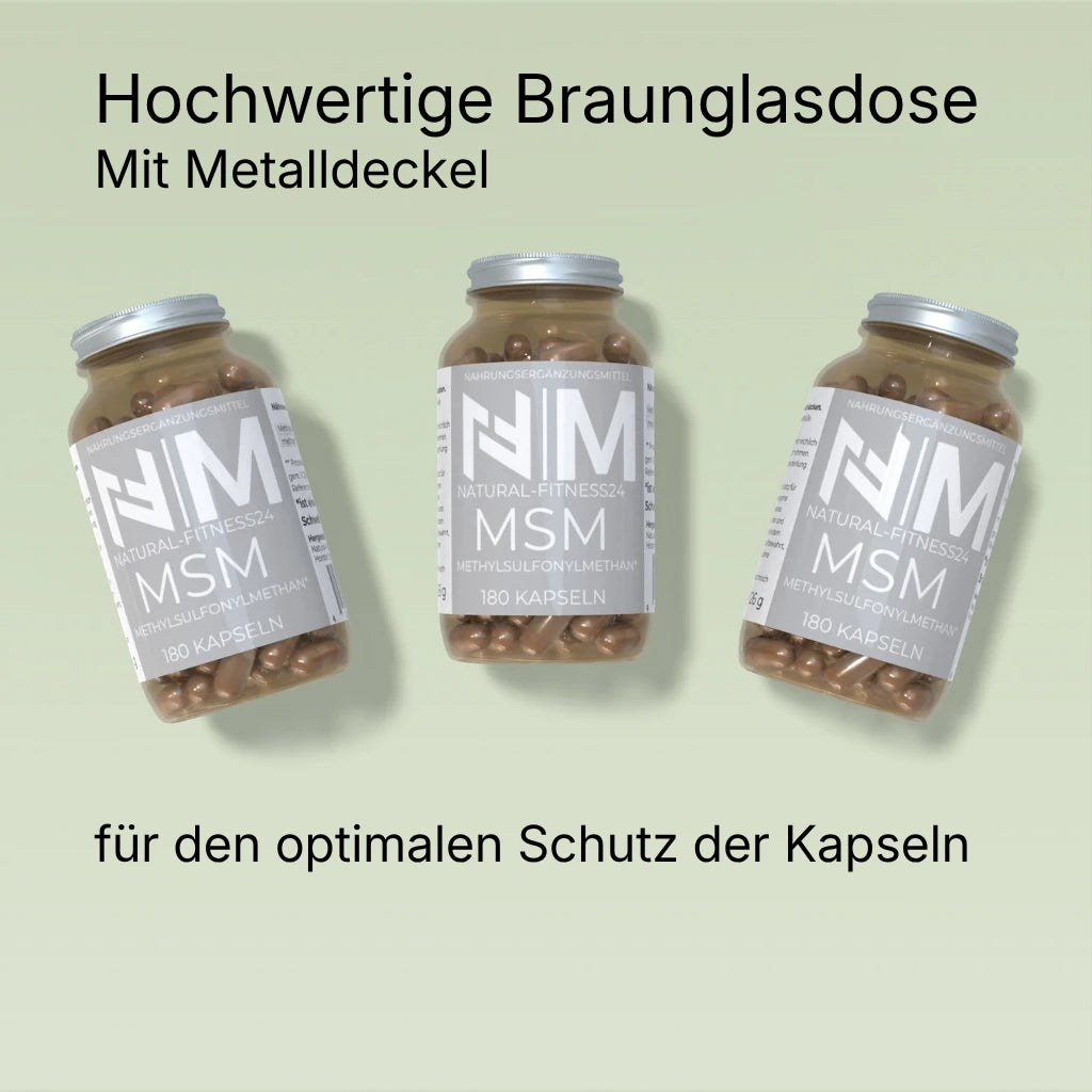 MSM kapseln im Braunglas mit Metalldeckel