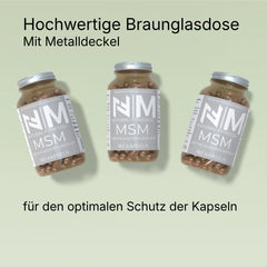 MSM kapseln im Braunglas mit Metalldeckel