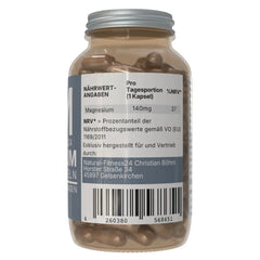Magnesium Komplex Kapseln aus Citrat , Bisglycinat, Malat, Taurat , vegan ohne Oxid von Natural-Fitness24 mit 140mg elementarem Mg