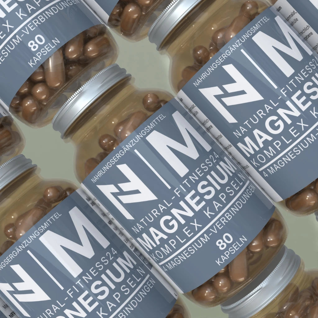 Magnesium Komplex Kapseln aus Citrat , Bisglycinat, Malat, Taurat , vegan ohne Oxid von Natural-Fitness24 ohne unnötige Zusatzstoffe