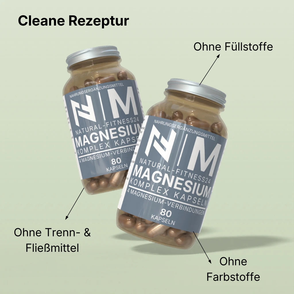 Magnesium Komplex Kapseln ohne Füllstoffe, Trennmittel, Farbstoffe 
