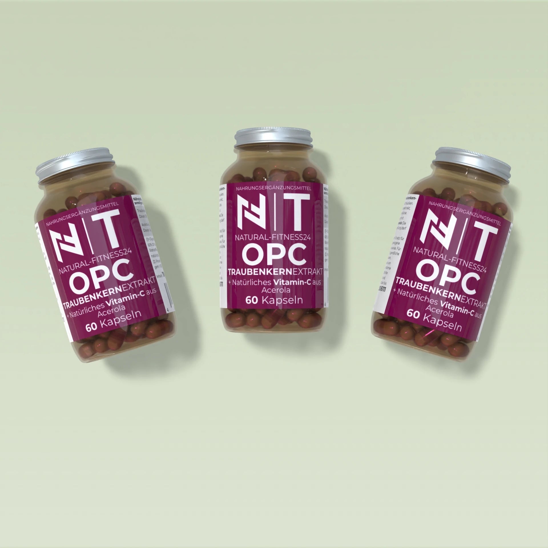 Natural-Fitness24 OPC Traubenkernextrakt mit Acerola-Extrakt-60 Kapseln pro Dose
