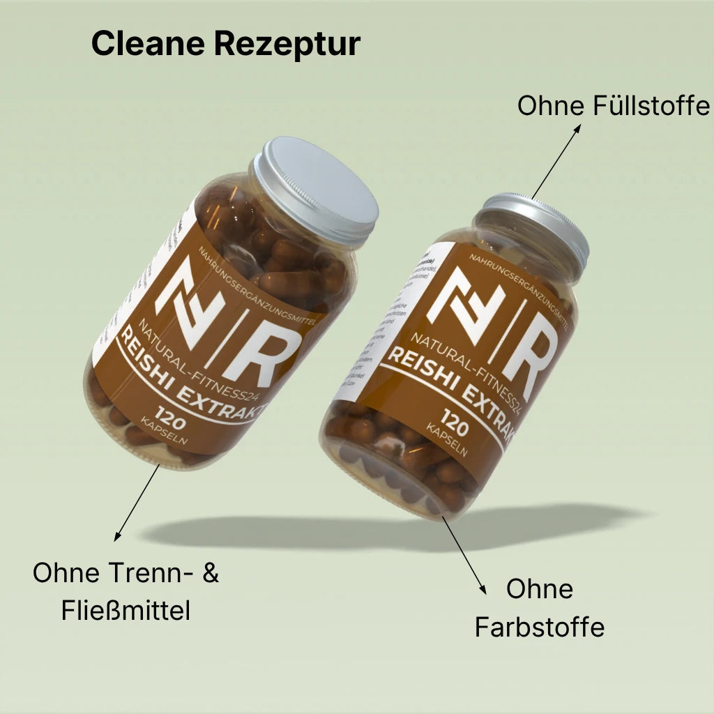 Reishi Extrakt Kapseln von Natural-Fitness24 ohne unnötige Zusatzstoffe