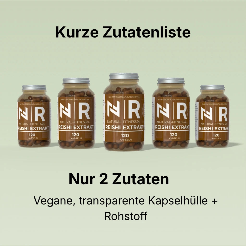 Reishi Extrakt Kapseln von Natural-Fitness24 nur 2 Zutaten