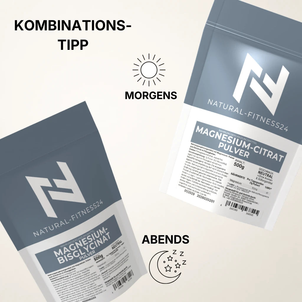 Tipp morgens Magnesium Citrat abends Bisglycinat