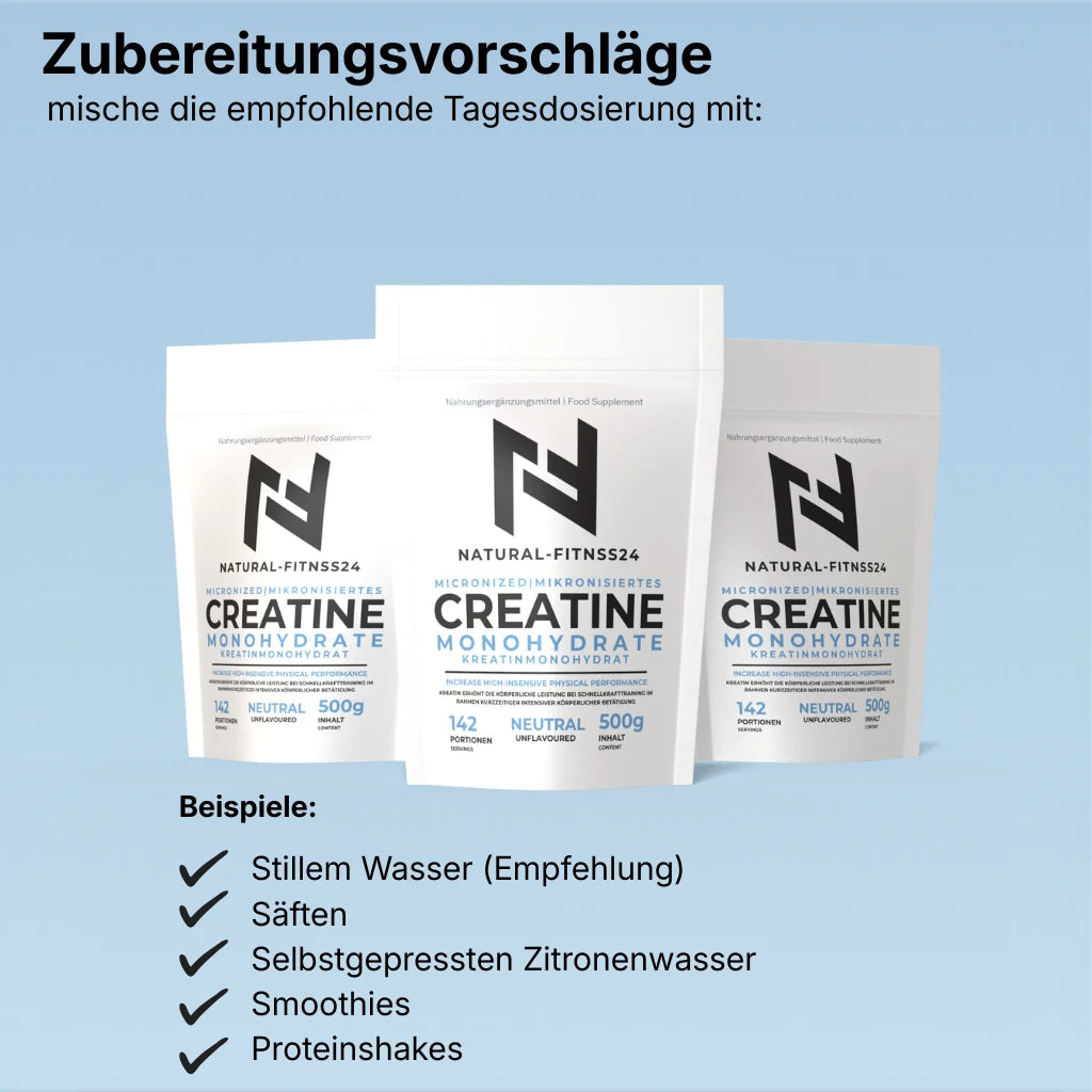 Creatin Monohydrat Pulver 200Mesh 500g Beutel