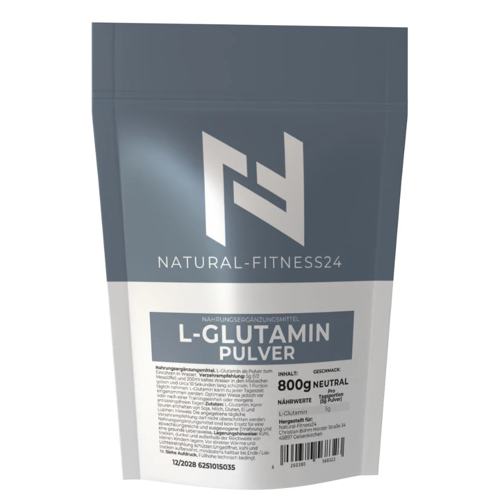 Natural-Fitness24 L-Glutamin Pulver Neutral 800g Inhalt pro Beutel