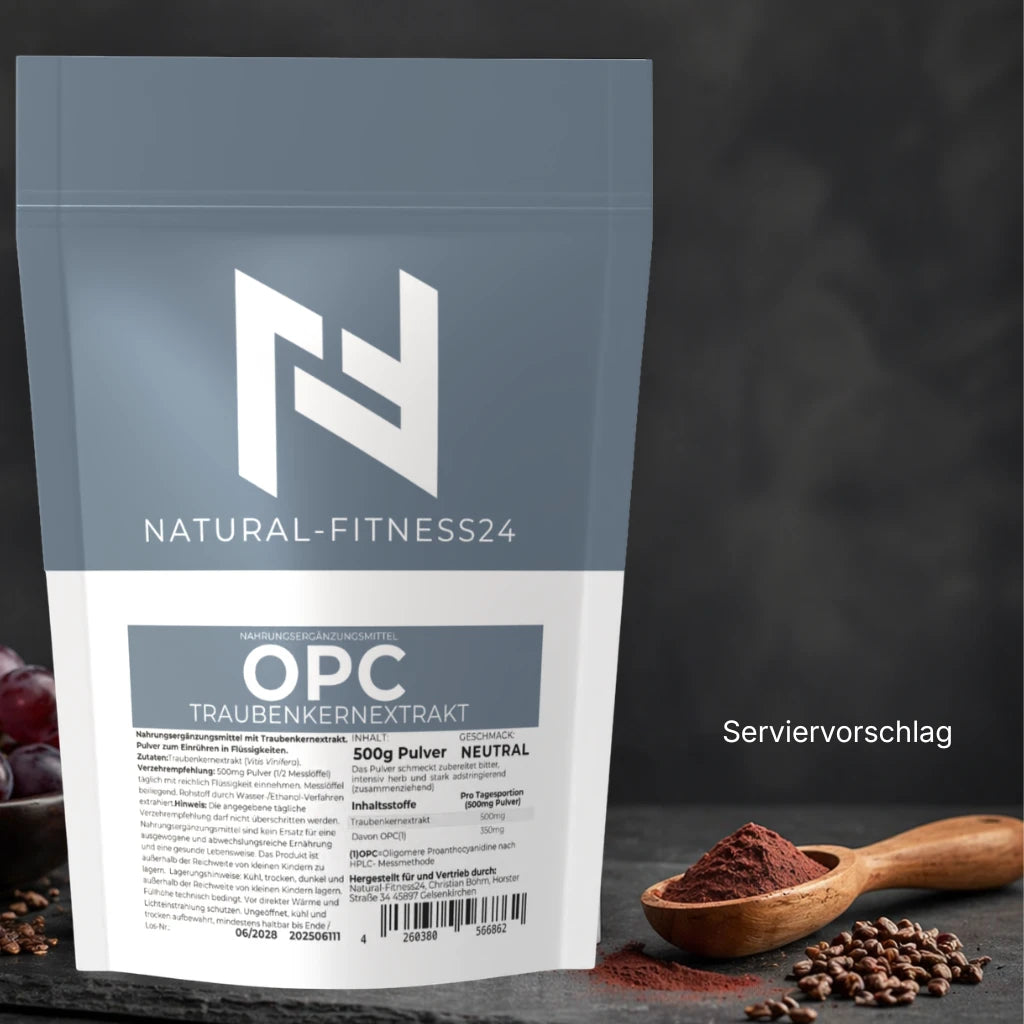 OPC Traubenkernextrakt Pulver neutral ohne Aromen und Süßungsmittel 500g Beutel