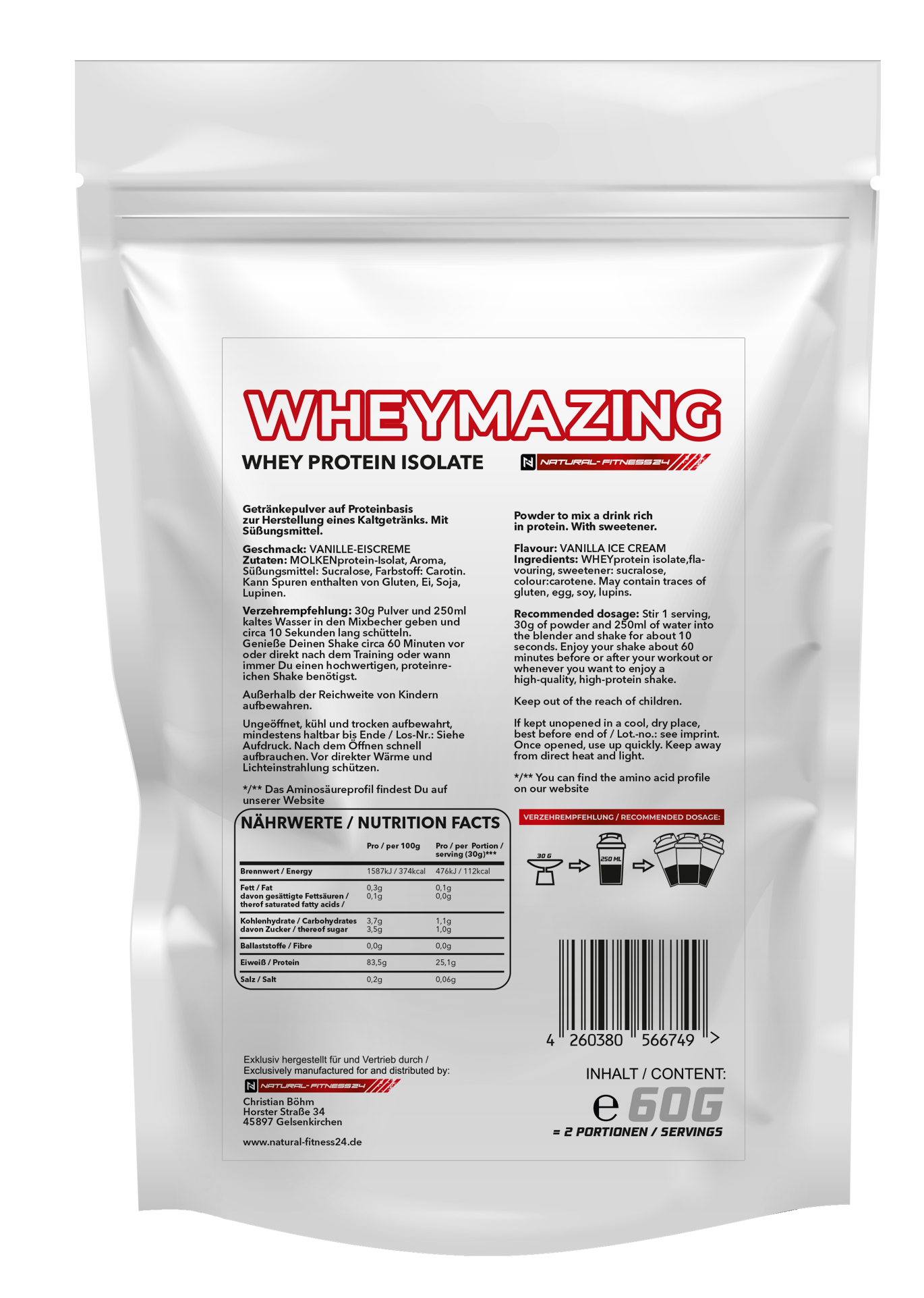 Whey Isolat Vanille Proben