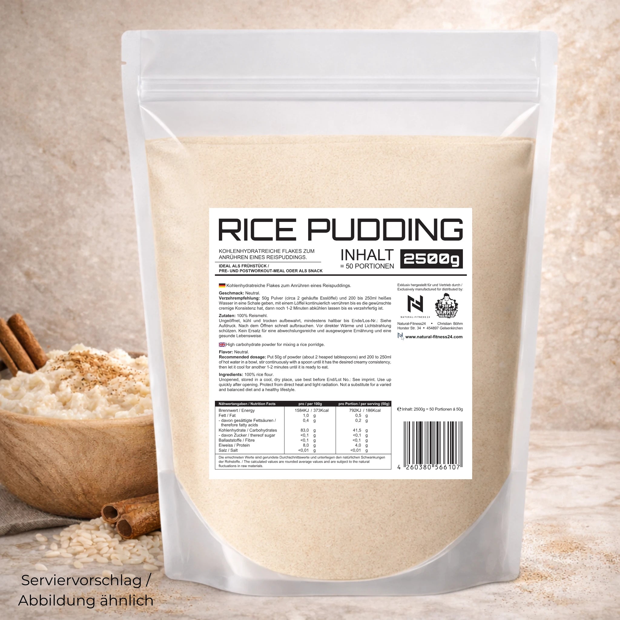 rice pudding 2,5kg 2kg