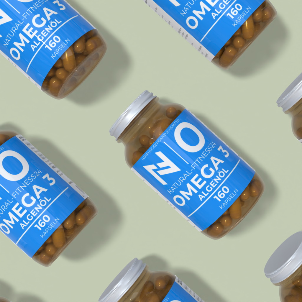 Vegane Omega 3 Algenöl Kapseln EPA DHA 160Kapseln Glasdose