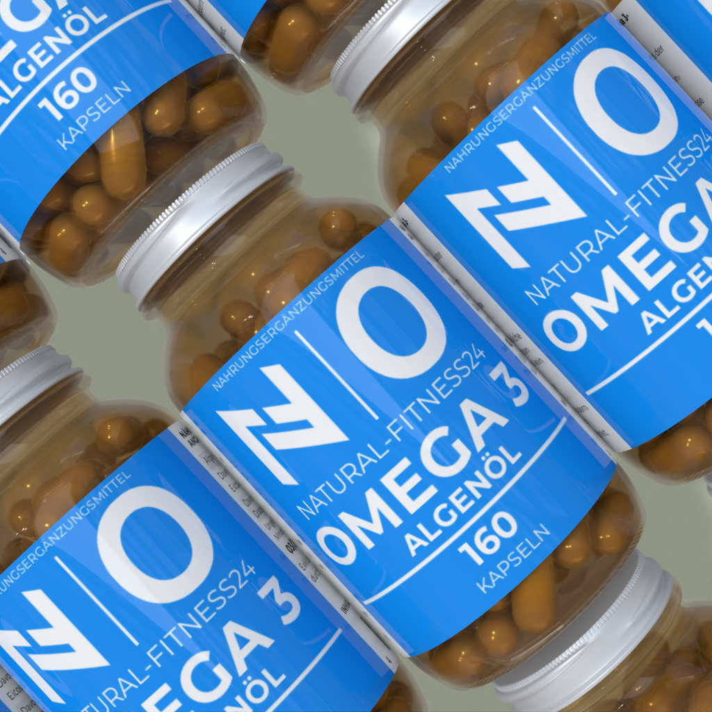 Natural-Fitness24 Vegane Omega 3 Algenöl Kapseln EPA DHA 160Kapseln