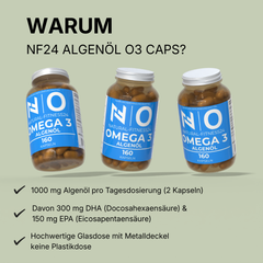 Vegane Omega 3 Algenöl Kapseln EPA DHA 160Kapseln Highlights