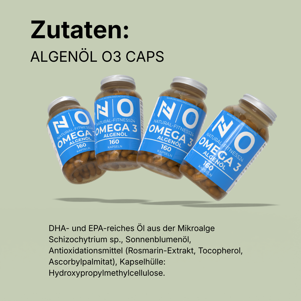 Vegane Omega 3 Algenöl Kapseln EPA DHA 160Kapseln Zutatenliste