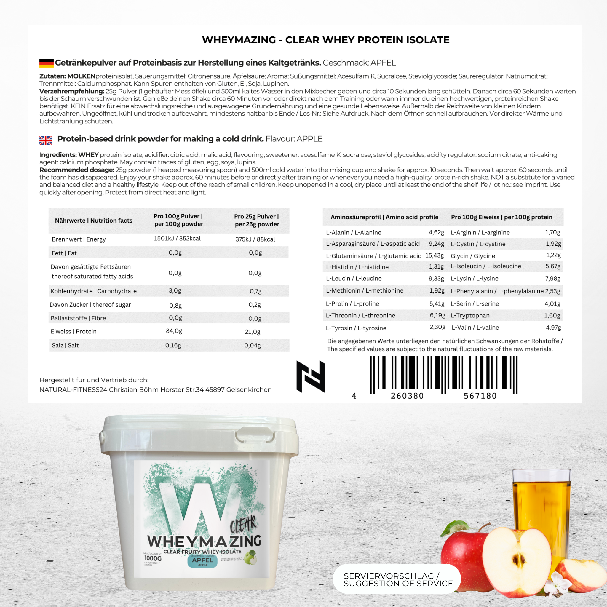 Wheymazing - Clear Fruity Whey Isolat 1Kg