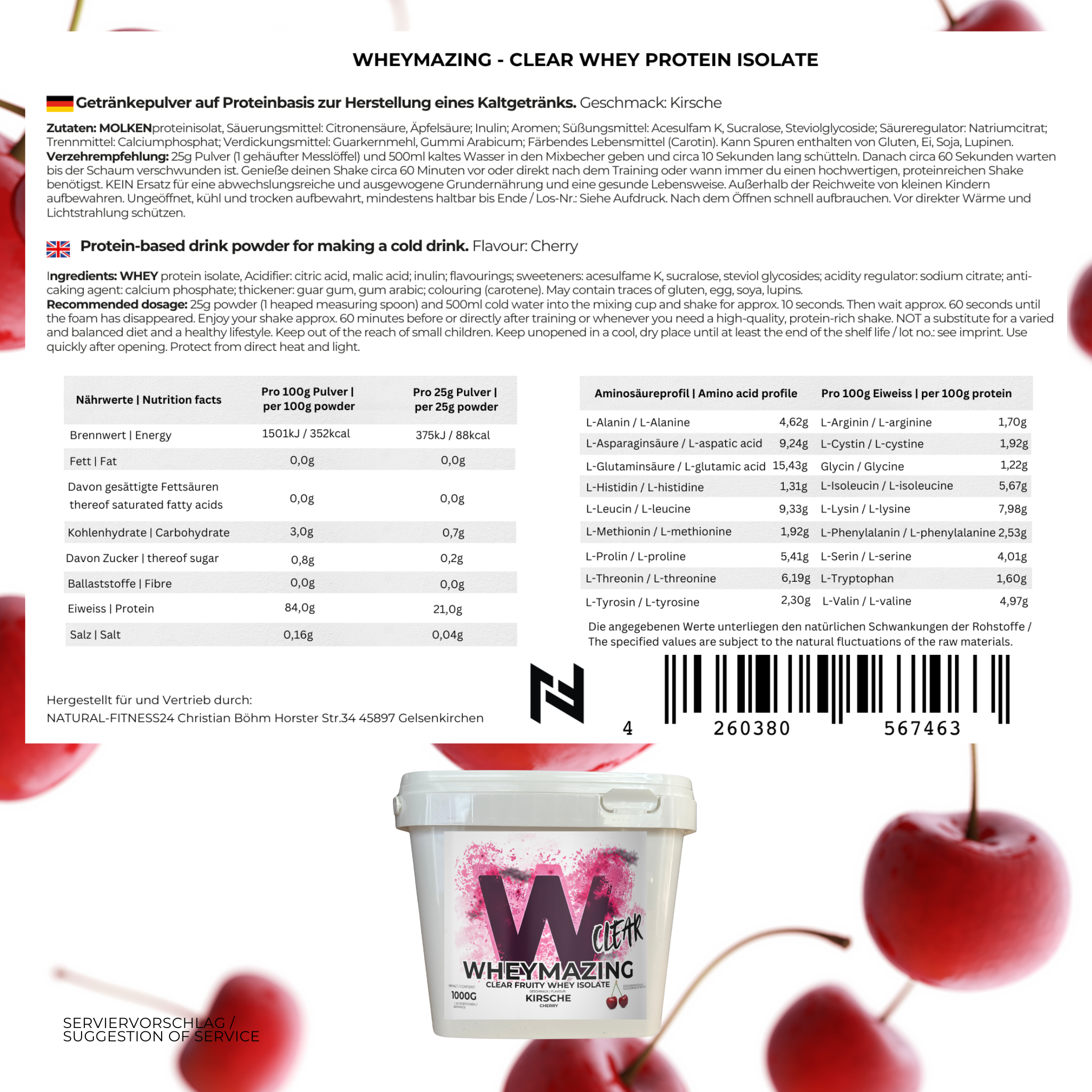 Wheymazing - Clear Fruity Whey Isolat 1Kg