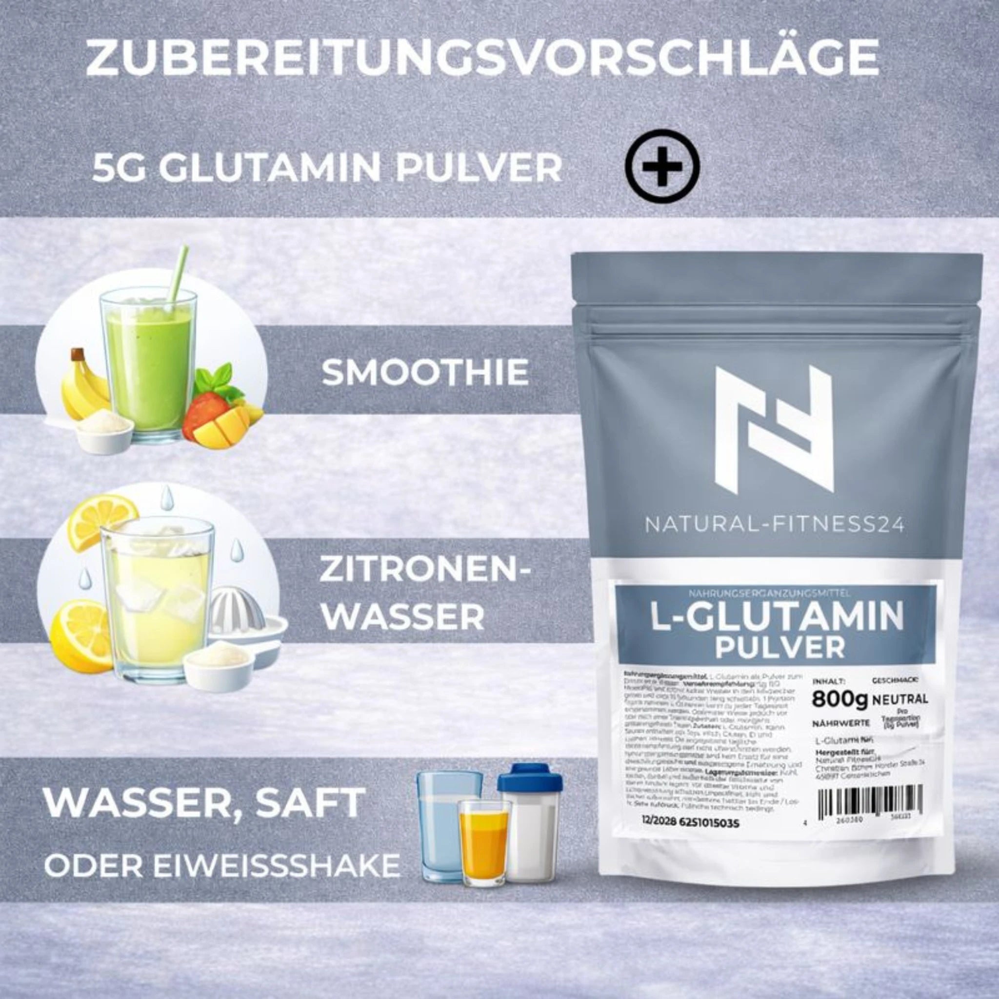 l-glutamin pulver neutral pur