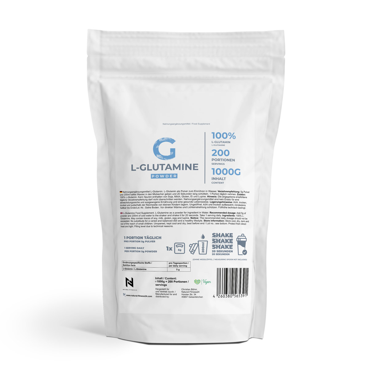 L-Glutamin pulver 1kg